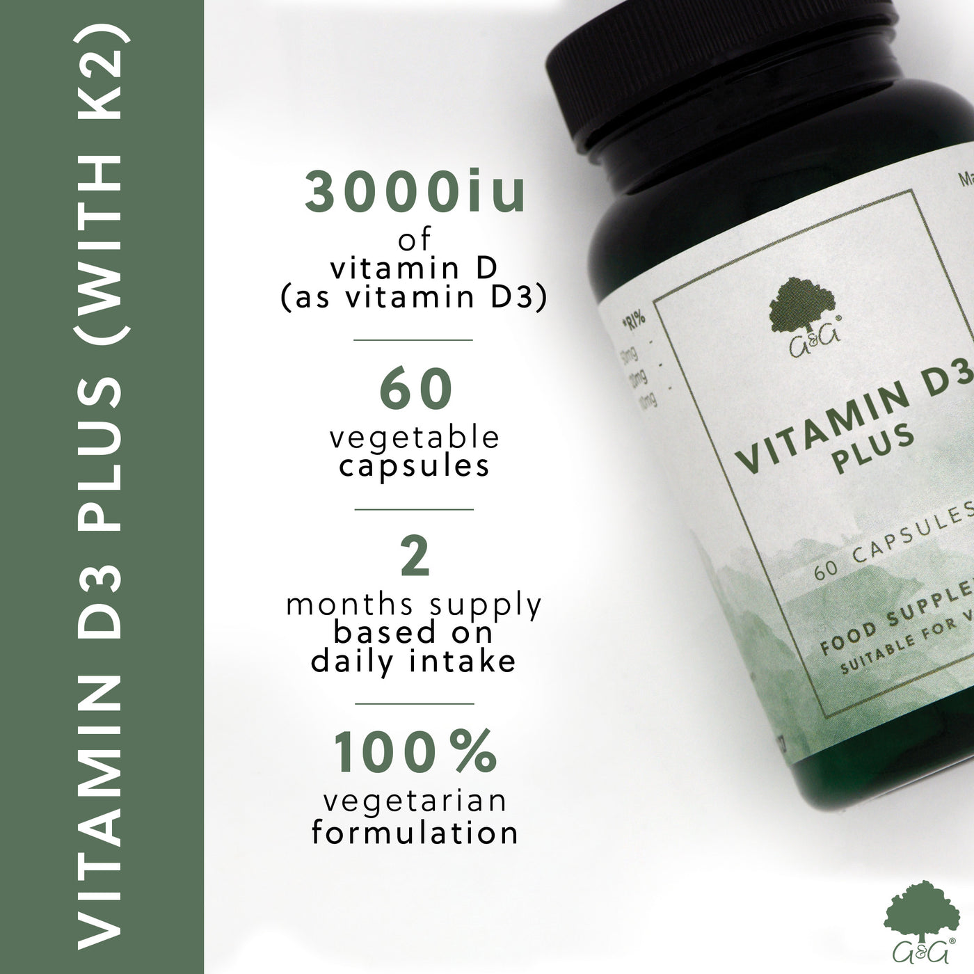 Vitamina D3 Plus (cu K2) - 60 capsule