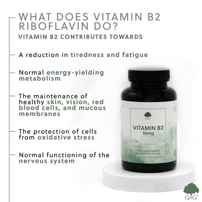 Vitamina B2 (Riboflavină) 50mg - 120 capsule