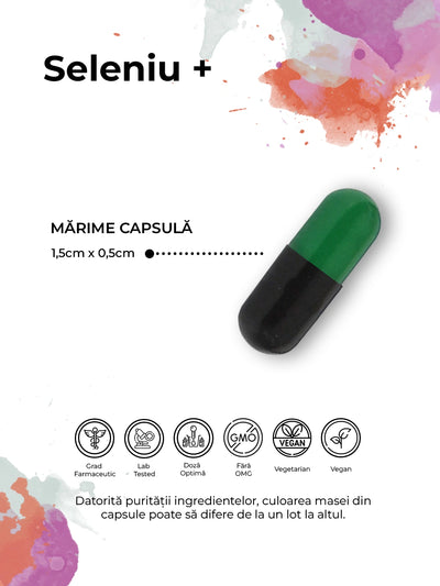 Seleniu (l-selenometionina) 200μg+, 30 capsule