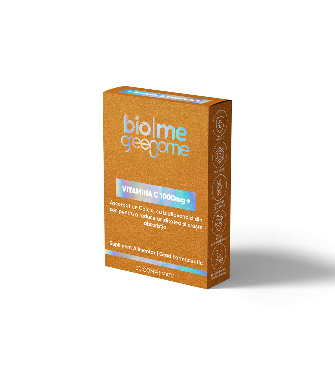 Vitamina C (Ascorbat de Calciu) 1000mg+, 30 comprimate